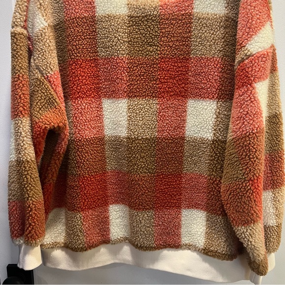 BiBi Plaid Teddy Bear Fleece Crewneck Sweatshirt. Size XL. - Picture 6 of 12